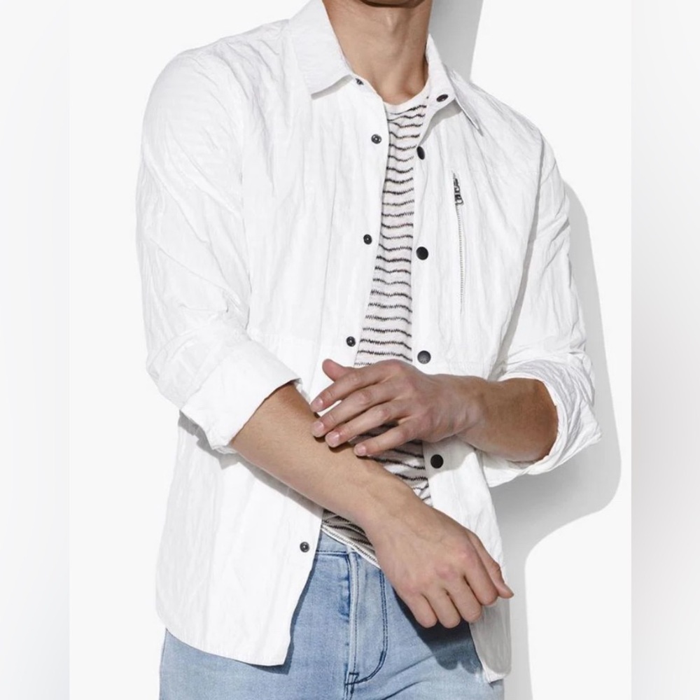 John Varvatos White Shirt Jacket